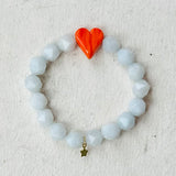 Aquamarine You Rock My Heart Stretch Bracelet