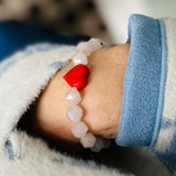 Rose Quartz You Rock My Heart Stretch Bracelet