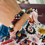 Tourmaline Autumn Smiley Stretch Bracelet