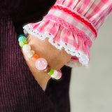 Agate Autumn Smiley Stretch Bracelet