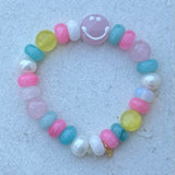 Jade Summer Smiley Stretch Bracelet