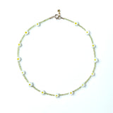 Daisy Chain Necklace in Murano Glass and Natural Peridot