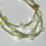 Daisy Chain Bracelet in Murano Glass and Natural Peridot