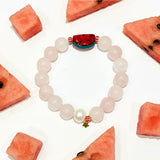Watermelon Rose Quartz Stretch Bracelet