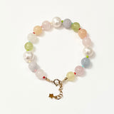 Brights Morganite and Fresh Water Pearl bracelet