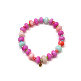 Pinks and Stripes Opal Stretchy Bracelet