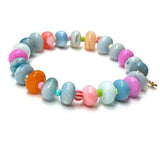 Blues and Stripes Opal Stretchy Bracelet