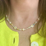 Daisy Neon Stripe Bits and Bobs Necklace