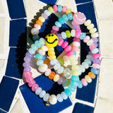 Summer Block Rainbow Jade Stretch Bracelet