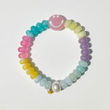 Summer Block Rainbow Jade Stretch Bracelet