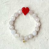 Rose Quartz You Rock My Heart Stretch Bracelet